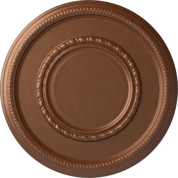 Ekena Millwork Federal Roped Large Ceiling Medallion (Canopies up to 7 3/4"), 17 3/8"OD x 1 1/8"P, Polished Copper CM17FEPOS - main